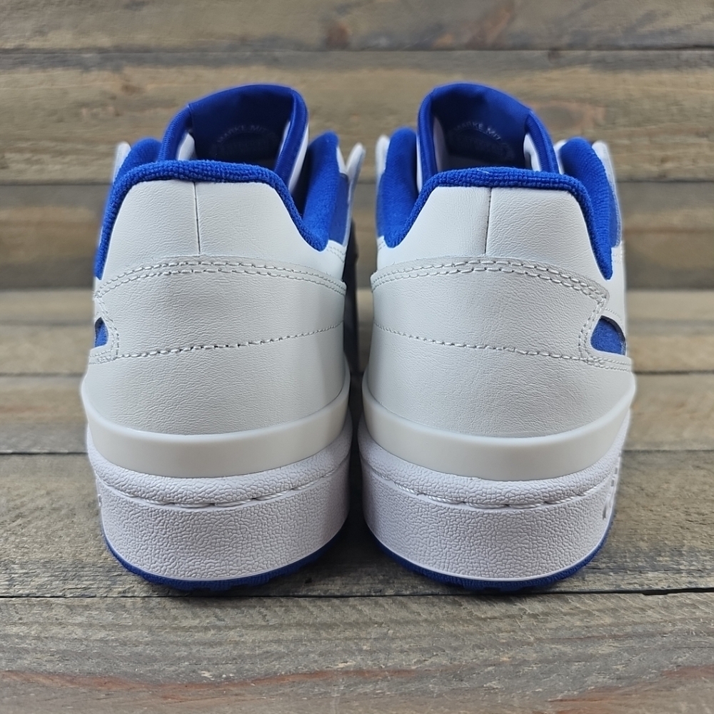 adidas Men's Originals Forum Low CL Shoes Core White/Royal Blue - Picture 4 of 13